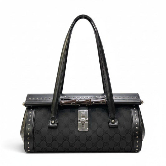 Gucci Tom Ford Era Studded Bamboo Bag Black
