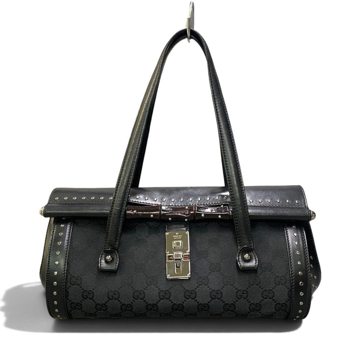 Gucci Tom Ford Era Studded Bamboo Bag Black — view 3