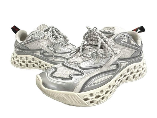Gucci T Cube Demetra Mesh GG Sole Low Top Sneakers Silver White