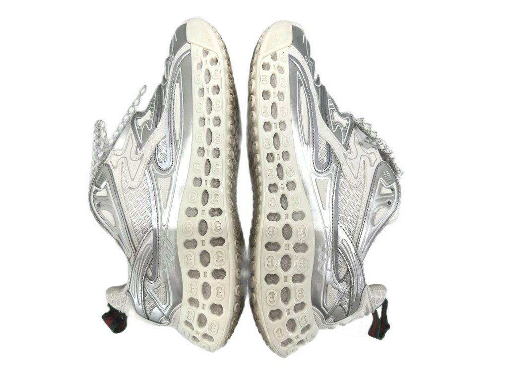 Gucci T Cube Demetra Mesh GG Sole Low Top Sneakers Silver White — view 3