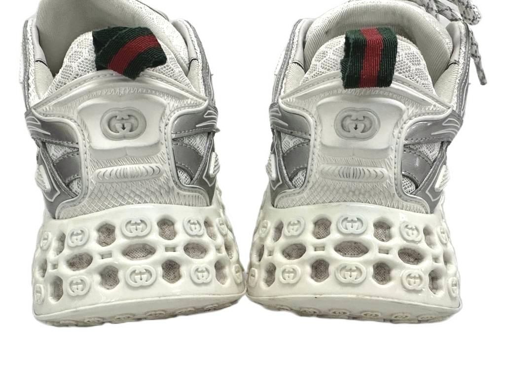 Gucci T Cube Demetra Mesh GG Sole Low Top Sneakers Silver White — view 7