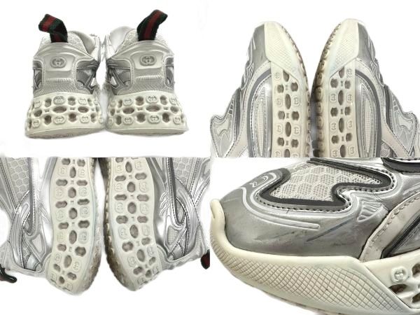 Gucci T Cube Demetra Mesh GG Sole Low Top Sneakers Silver White — view 8