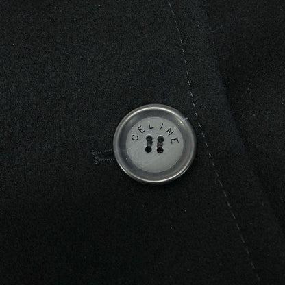 Celine Vintage Long Chesterfield Wool Coat Black — view 8
