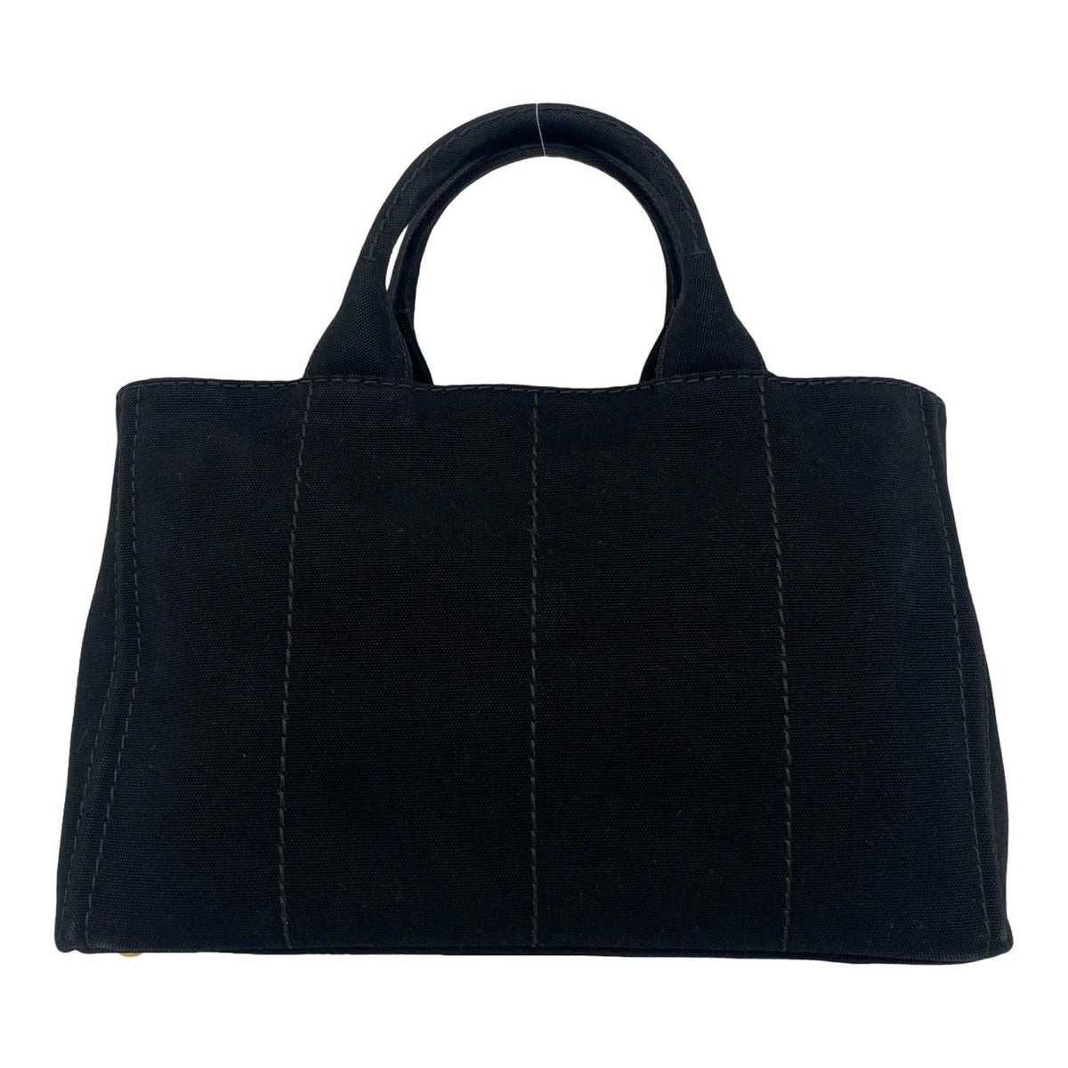 Prada Canapa Triangle Logo Canvas 2-Way Shoulder Bag Tote Black with Card — view 3