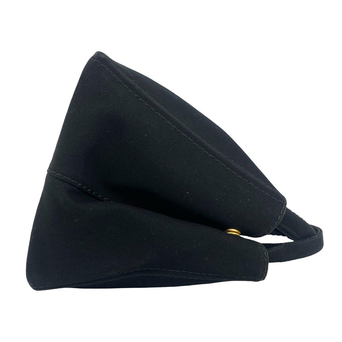 Prada Canapa Triangle Logo Canvas 2-Way Shoulder Bag Tote Black with Card — view 6