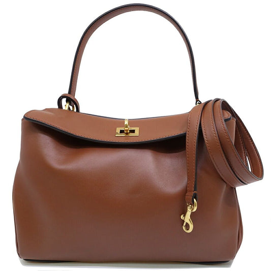 Balenciaga Rodeo Small Handbag 2-Way Leather Brown Gold
