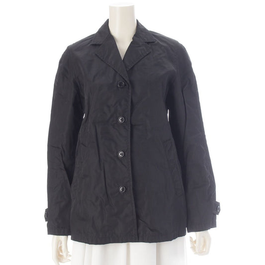 Prada Nylon Archives Mid Length Chesterfield Jacket Black
