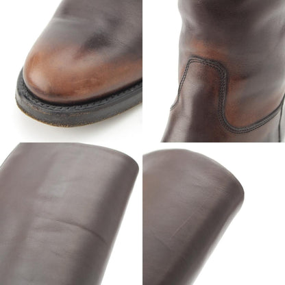 Gucci Leather Logo Emblem Boots Long Brown — view 8