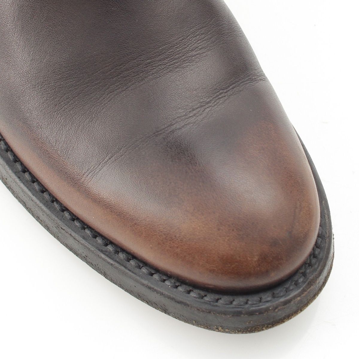 Gucci Leather Logo Emblem Boots Long Brown — view 6