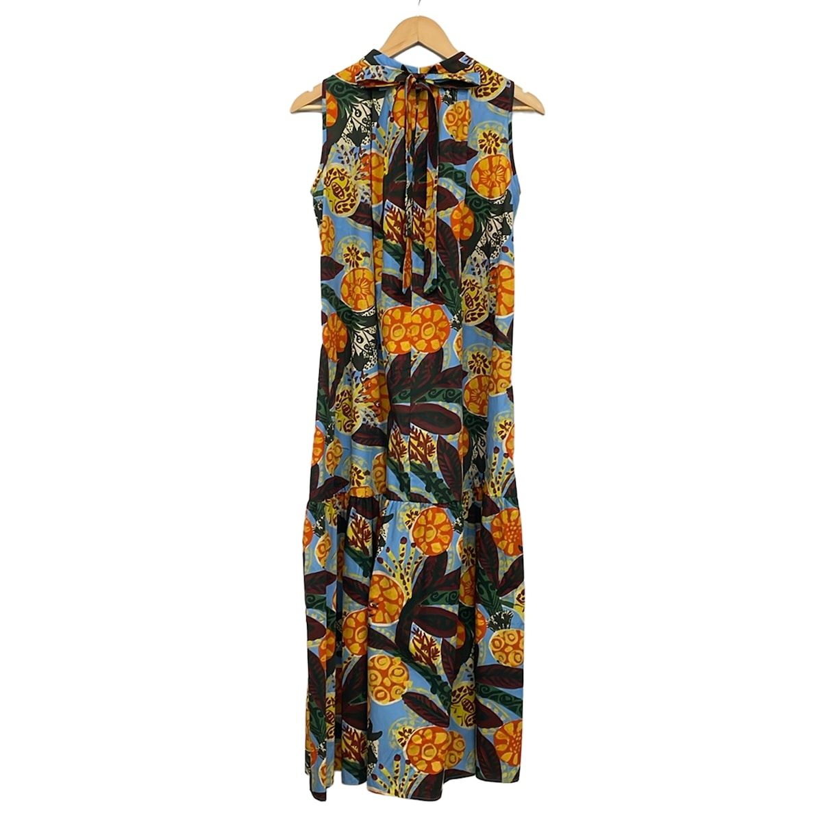 Max Mara Weekend Dress M Light Blue Orange Multi 40 — view 2