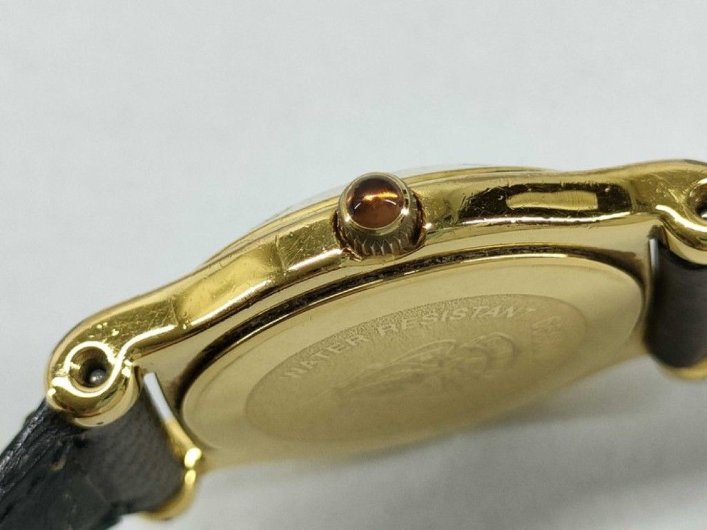 Gucci Watch Gold Brown Stainless Steel Leather — view 7