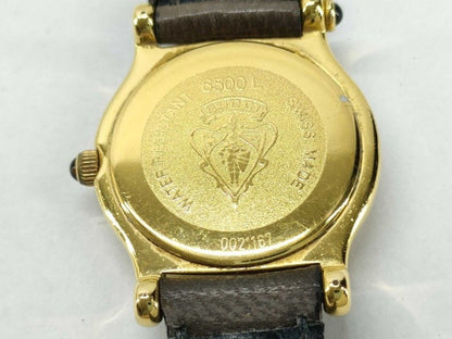 Gucci Watch Gold Brown Stainless Steel Leather — view 6