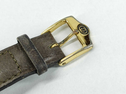 Gucci Watch Gold Brown Stainless Steel Leather — view 4
