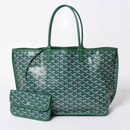 Goyard Reversible Tote Anjou PM Leather Green