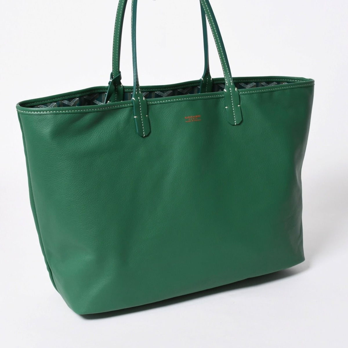 Goyard Reversible Tote Anjou PM Leather Green — view 5