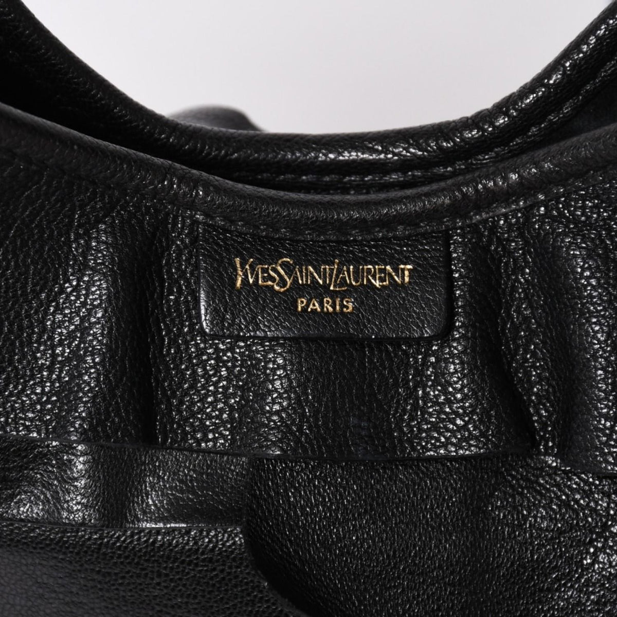 Saint Laurent Tropez Leather Bag Handbag Black Silver — view 8