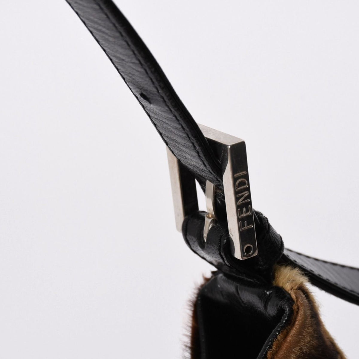 Fendi Mamma Bucket Bag Leopard Calf Hair Leather Brown Silver — view 6