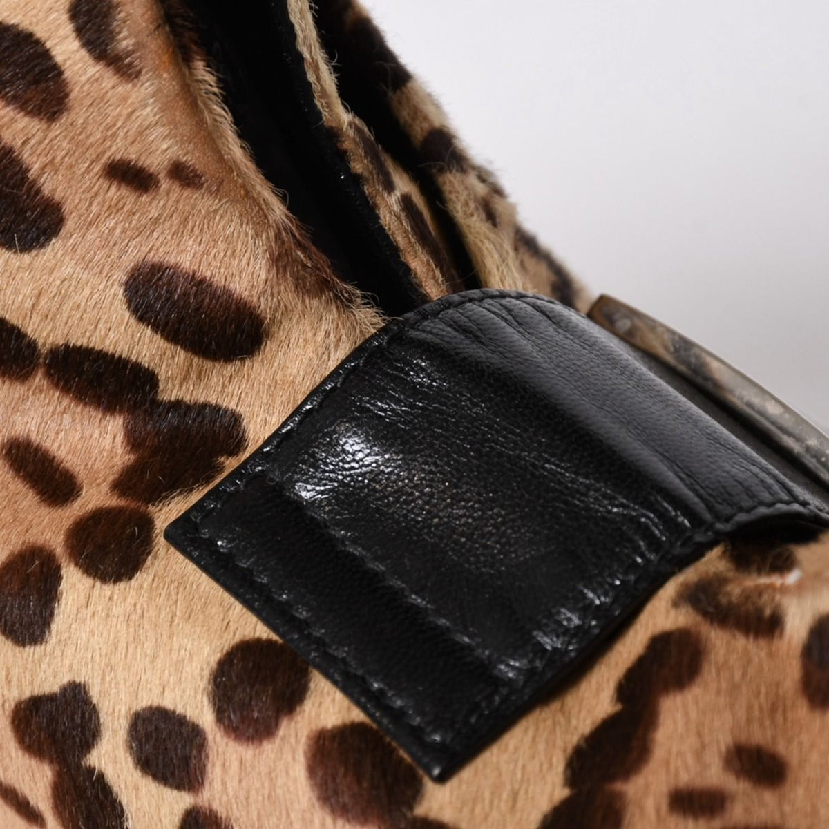 Fendi Mamma Bucket Bag Leopard Calf Hair Leather Brown Silver — view 7