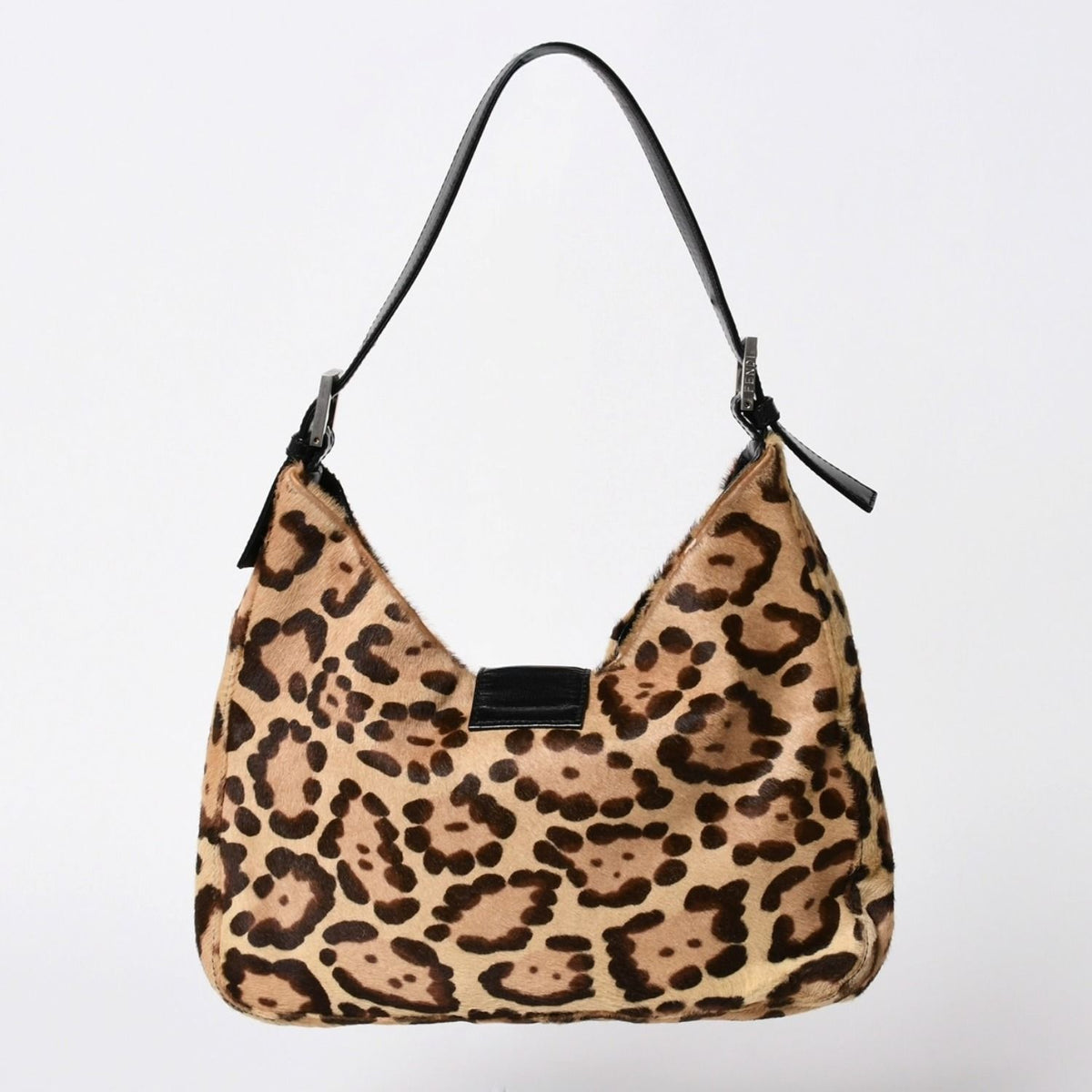 Fendi Mamma Bucket Bag Leopard Calf Hair Leather Brown Silver — view 2