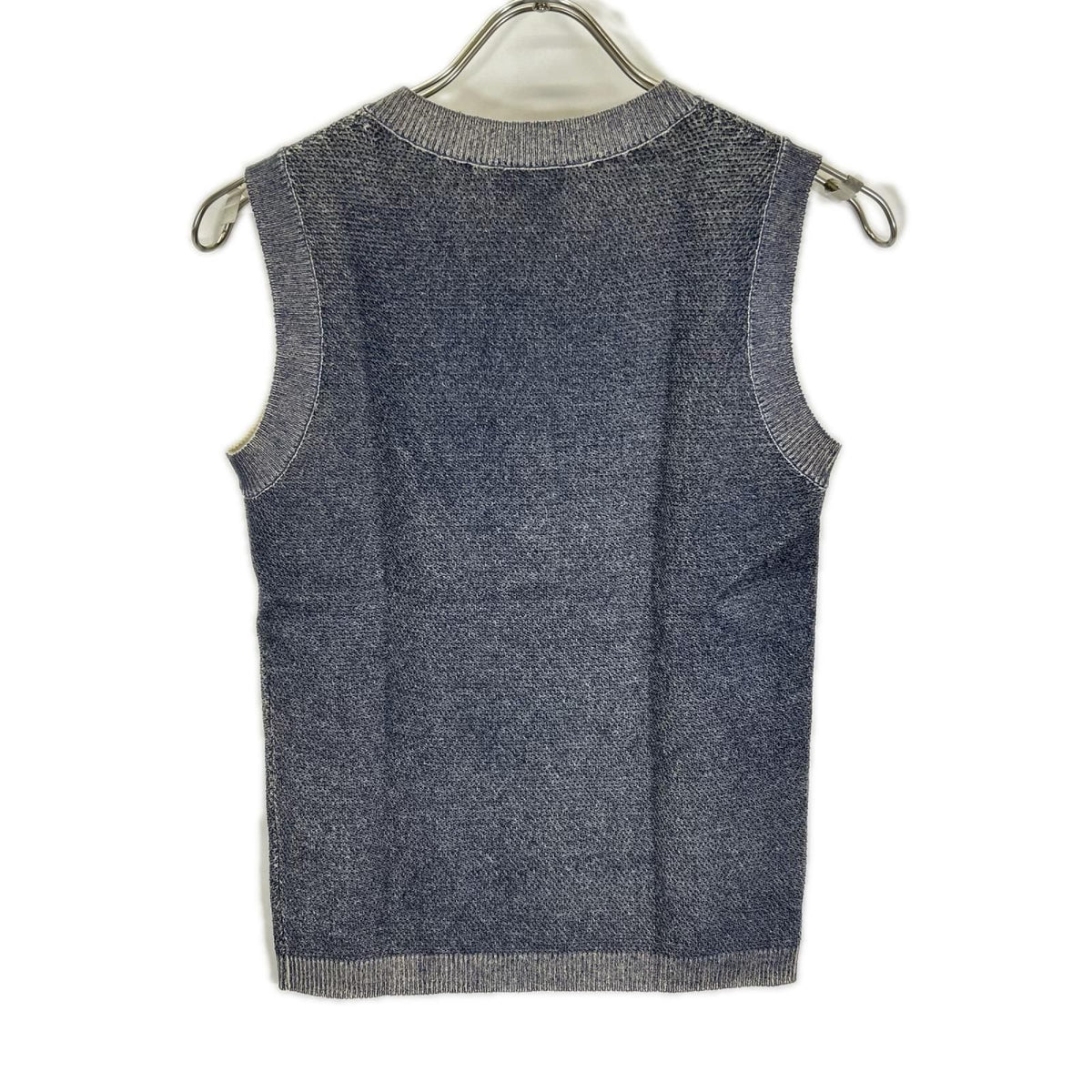 Chanel Blue Cashmere Cotton Sleeveless Knit Sweater 34 — view 2