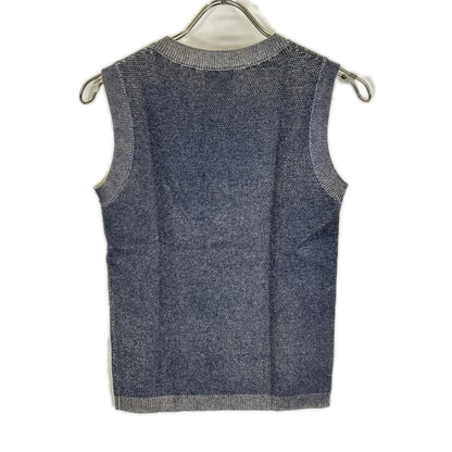 Chanel Blue Cashmere Cotton Sleeveless Knit Sweater 34 — view 2