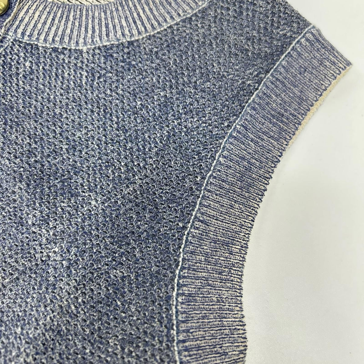 Chanel Blue Cashmere Cotton Sleeveless Knit Sweater 34 — view 8