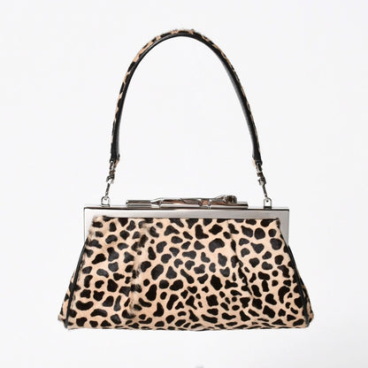 Cartier Panthere 2-Way Bag Calf Hair Leopard Leather Brown Silver — view 5