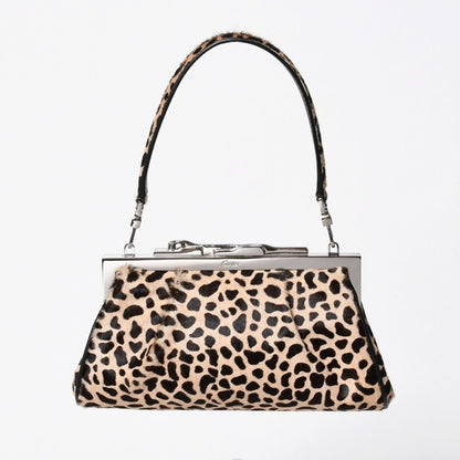 Cartier Panthere 2-Way Bag Calf Hair Leopard Leather Brown Silver — view 4