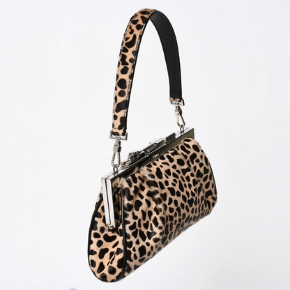Cartier Panthere 2-Way Bag Calf Hair Leopard Leather Brown Silver — view 6