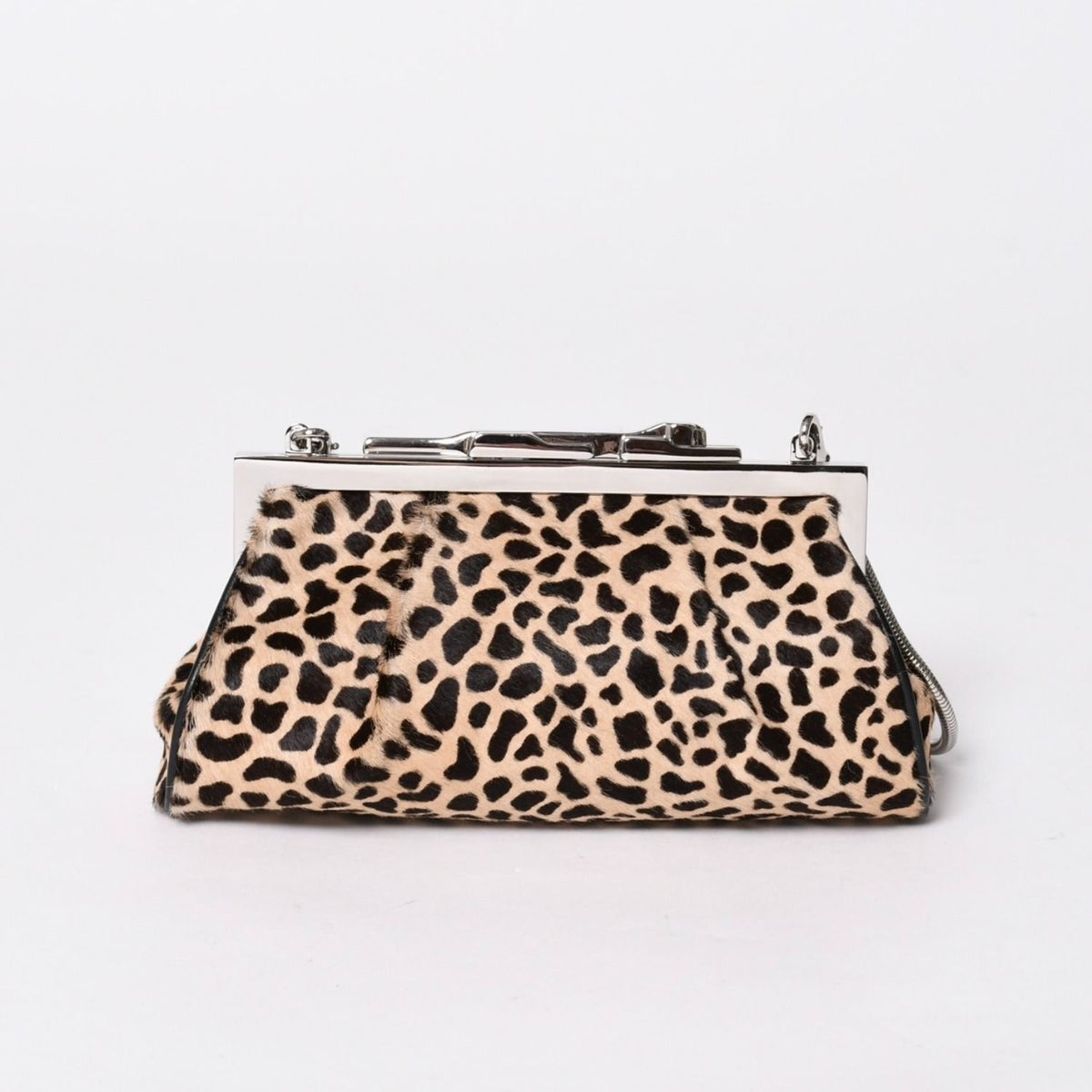 Cartier Panthere 2-Way Bag Calf Hair Leopard Leather Brown Silver — view 3