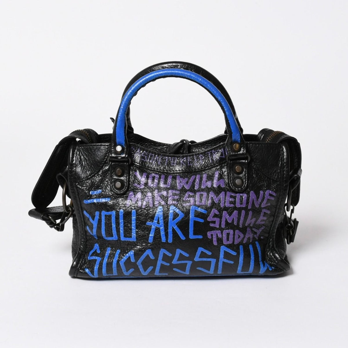 Balenciaga 2-Way Shoulder Bag Classic City Classic Black Blue Purple — view 2