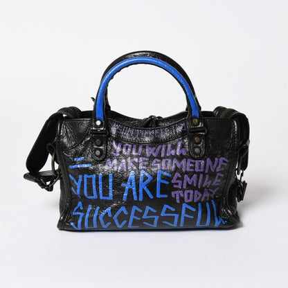 Balenciaga 2-Way Shoulder Bag Classic City Classic Black Blue Purple — view 2