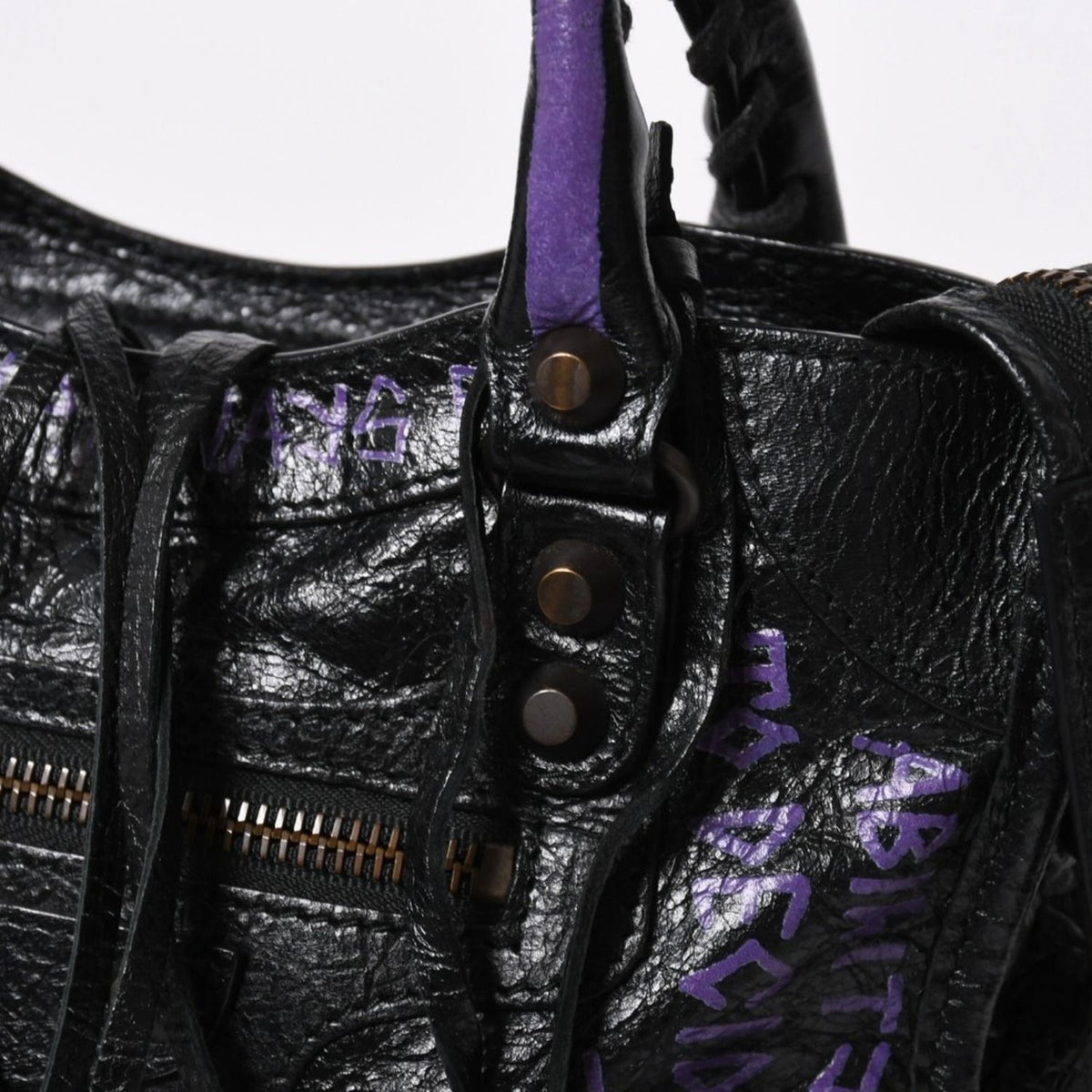 Balenciaga 2-Way Shoulder Bag Classic City Classic Black Blue Purple — view 5