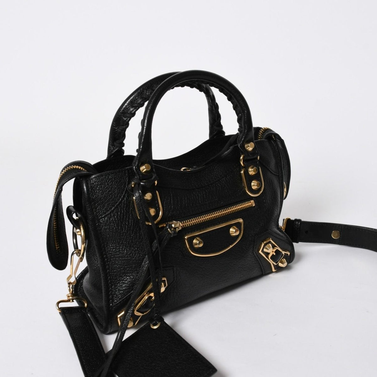 Balenciaga Classic Metallic Edge Mini City 2-Way Bag Leather Black — view 3