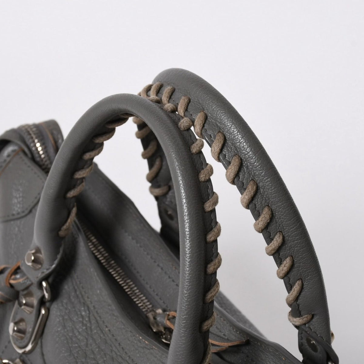Balenciaga Metallic Edge City Handbag 2-Way Leather Gray Gold — view 6
