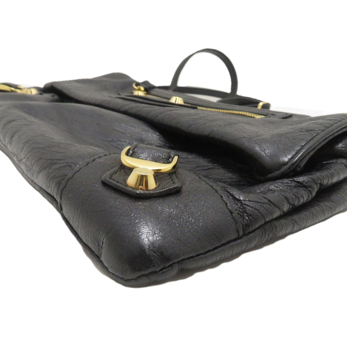 Balenciaga Classic Envelope Black Leather Shoulder Bag — view 6