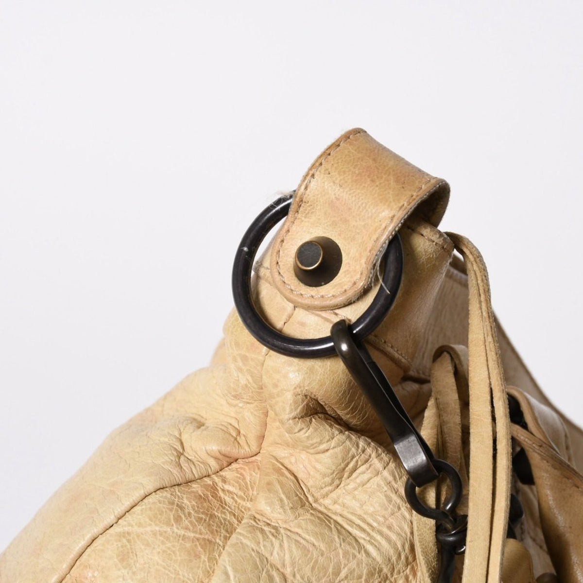 Balenciaga the First 2-Way Bag Leather Beige Black — view 5