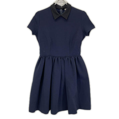 Miu Miu Navy Black Color Rib Knit Cocoon Dress
