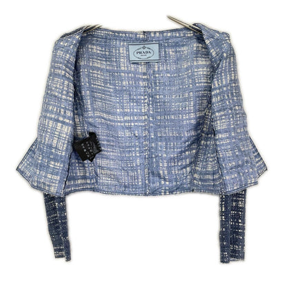 Prada Tweed Collarless Jacket Skirt Set — view 4