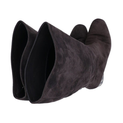 Hermes Striped Chunky Heel Suede Long Boots — view 5