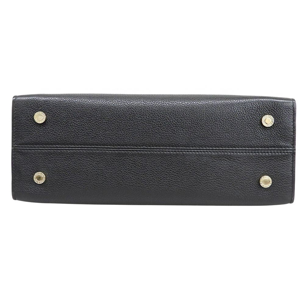 Bvlgari Alba All Leather Handbag Black — view 4