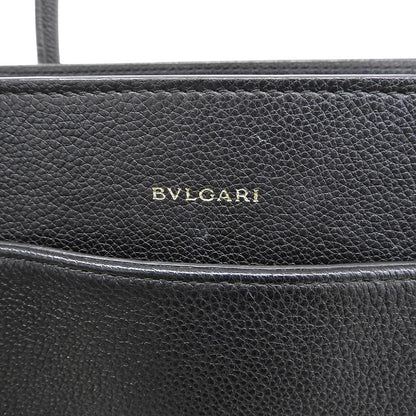 Bvlgari Alba All Leather Handbag Black — view 7