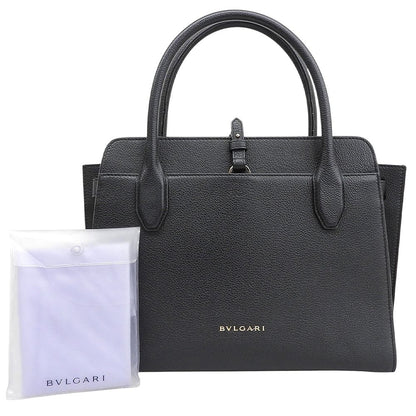 Bvlgari Alba All Leather Handbag Black — view 2