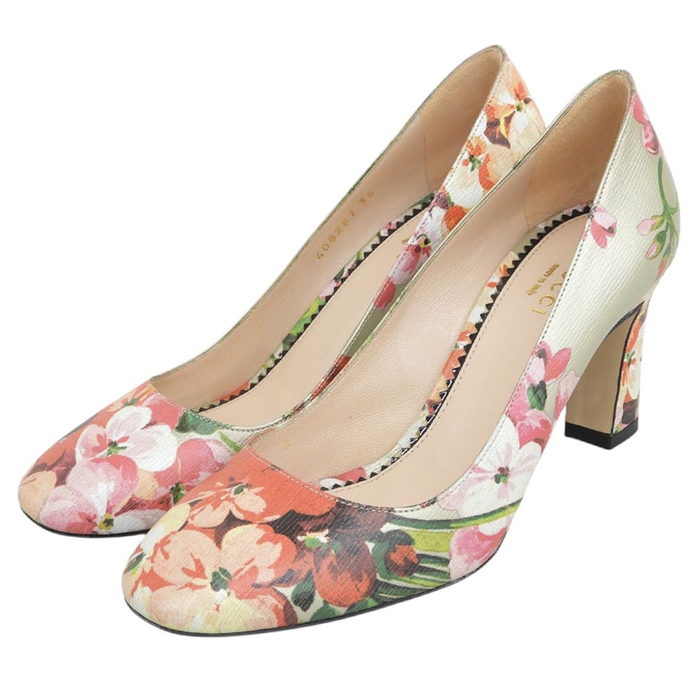 Gucci Blooms Floral Heels Pumps Shoes Multicolor