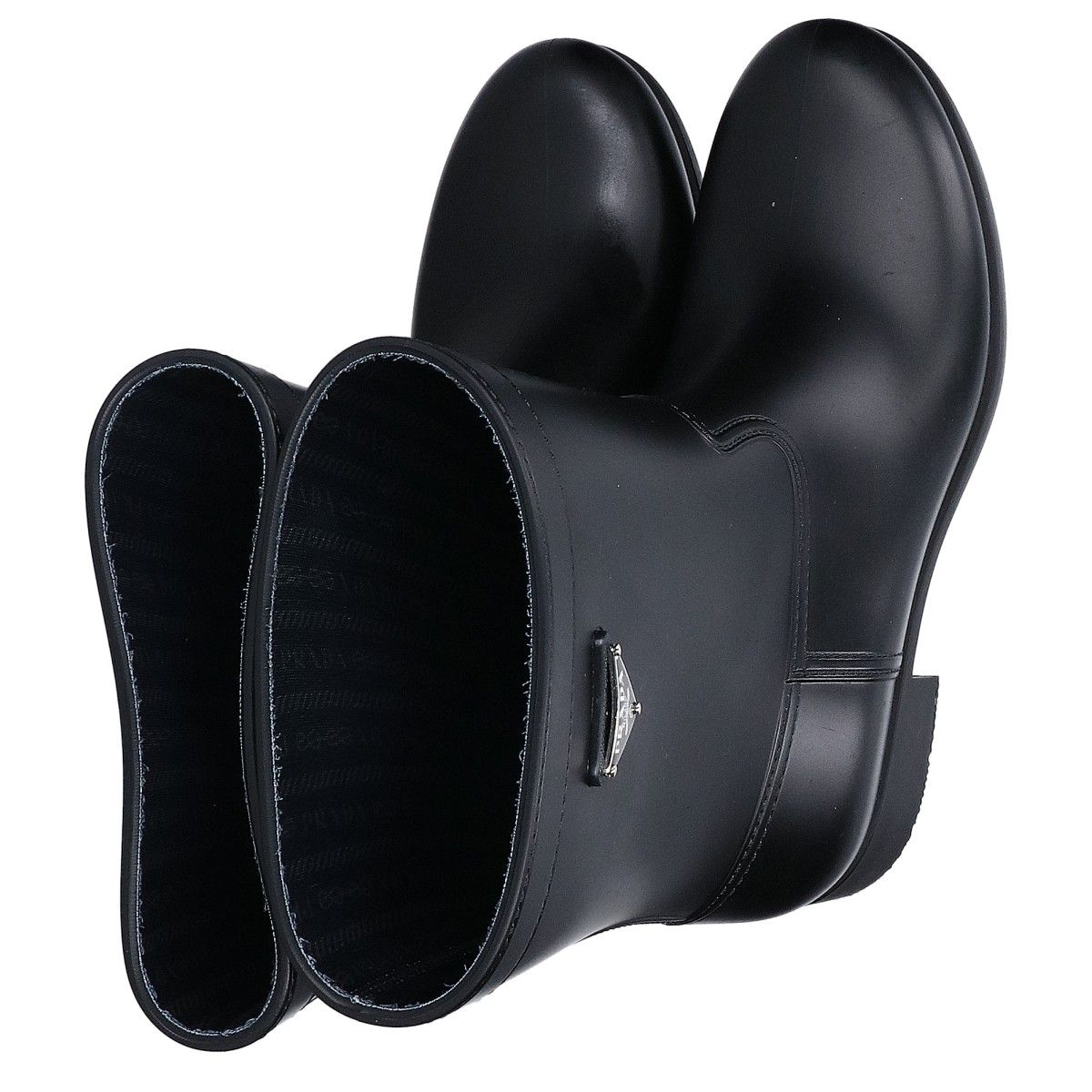 Prada Triangle Logo Rain Boots — view 5