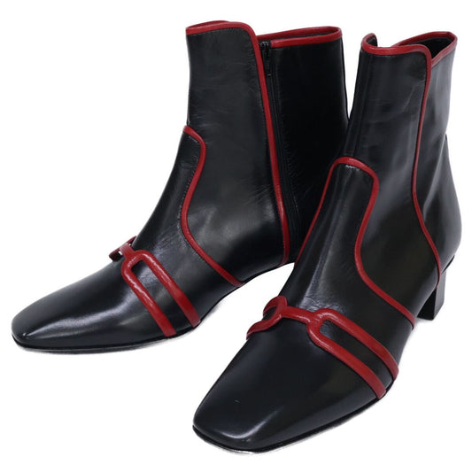 Hermes Leather Bicolor Side Zip Square Toe Boots