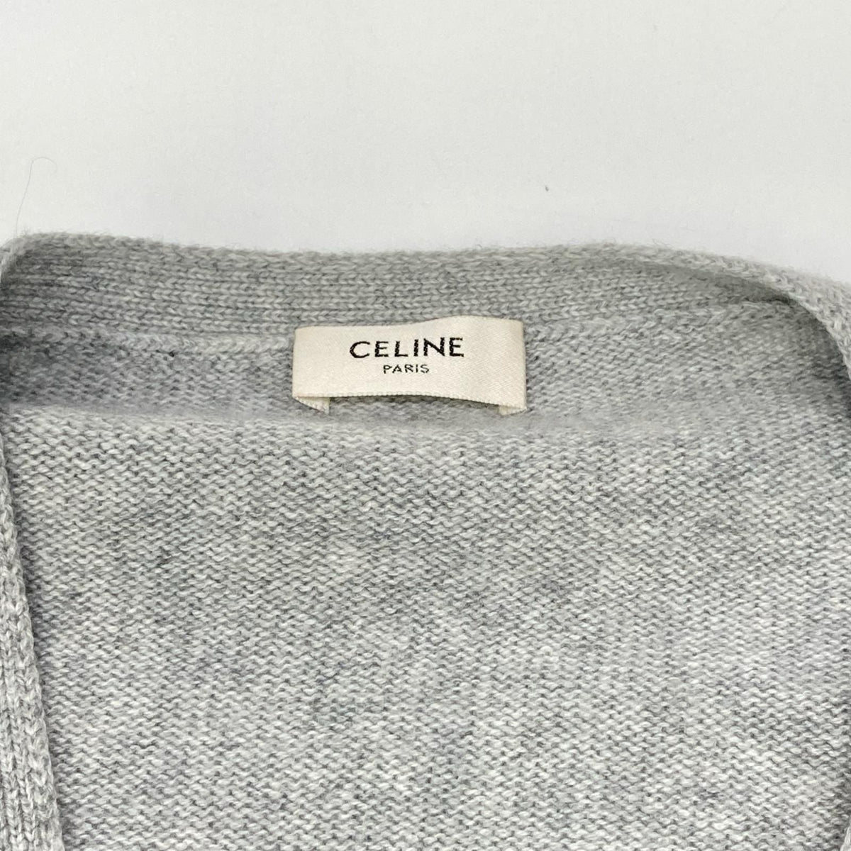 Celine Gray Hedi Slimane Era Cashmere Gourmette Cardigan — view 3