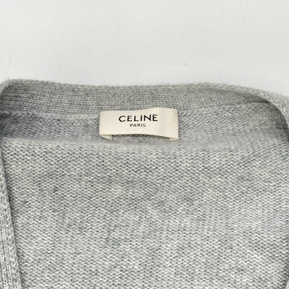 Celine Gray Hedi Slimane Era Cashmere Gourmette Cardigan — view 3