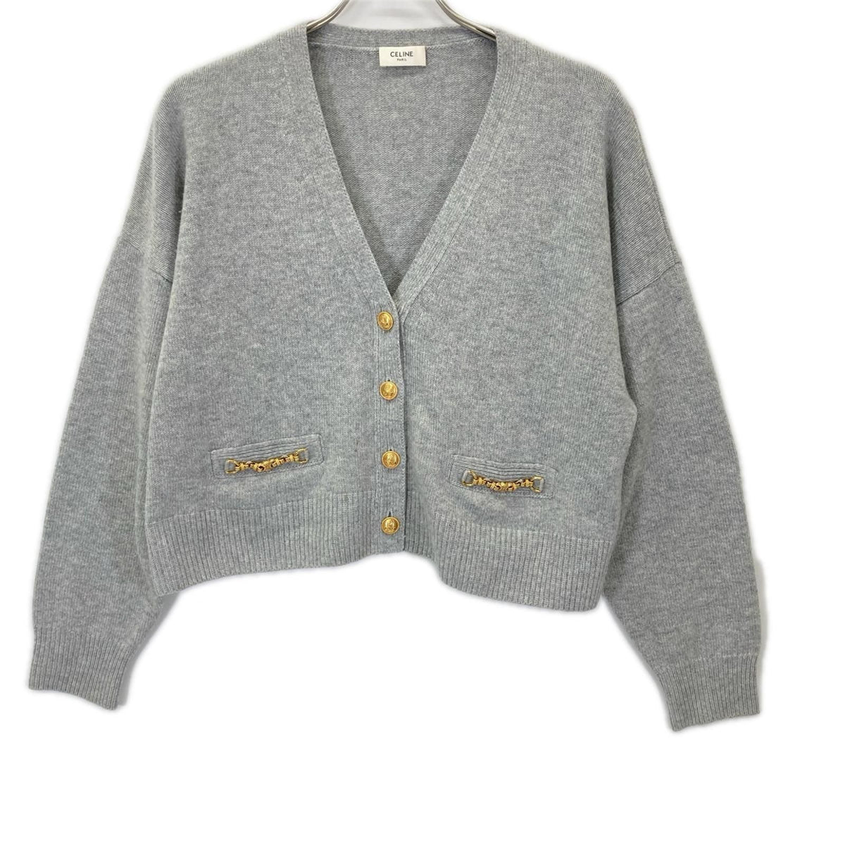 Celine Gray Hedi Slimane Era Cashmere Gourmette Cardigan