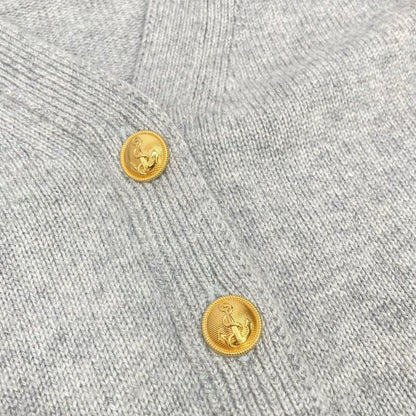Celine Gray Hedi Slimane Era Cashmere Gourmette Cardigan — view 4